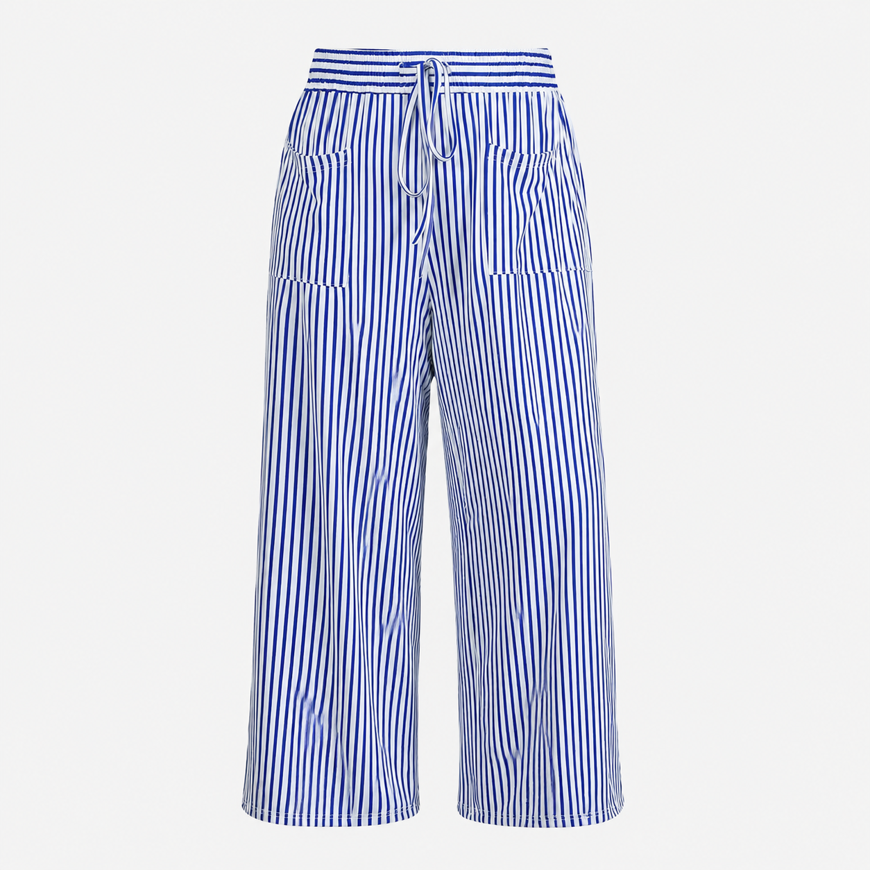 Casual Wide Plus Size Striped Pattern Pants For Women