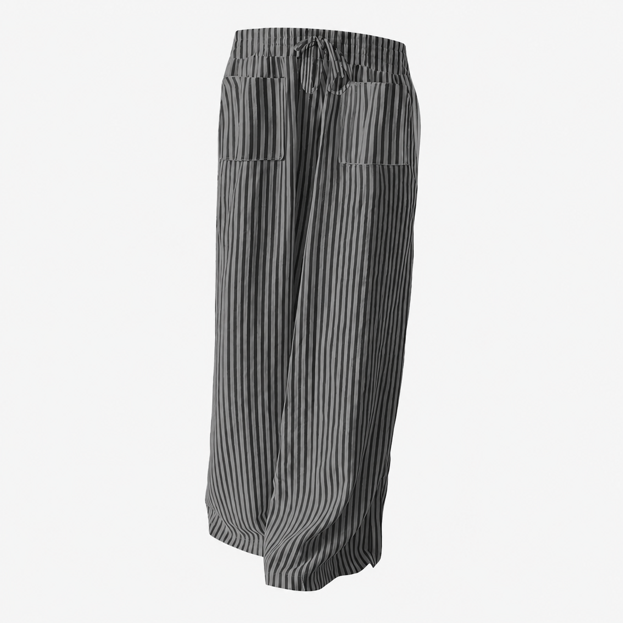 Casual Wide Plus Size Striped Pattern Pants For Women