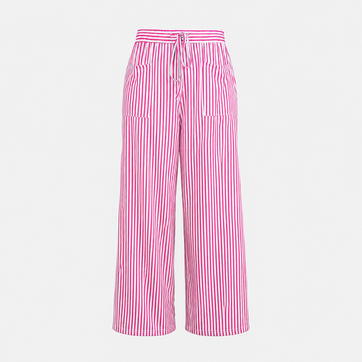 Casual Wide Plus Size Striped Pattern Pants For Women