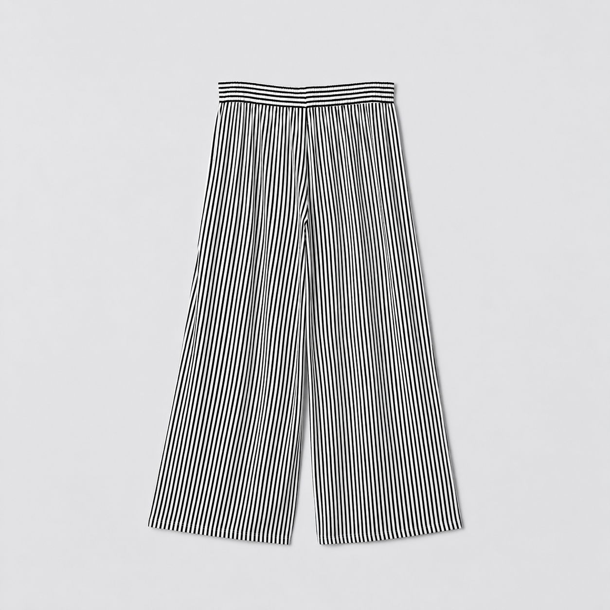 Casual Wide Plus Size Striped Pattern Pants For Women