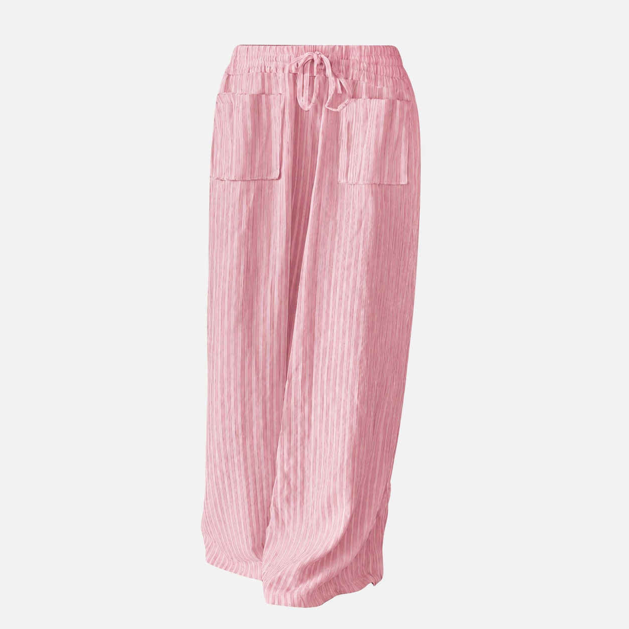 Casual Wide Plus Size Striped Pattern Pants For Women