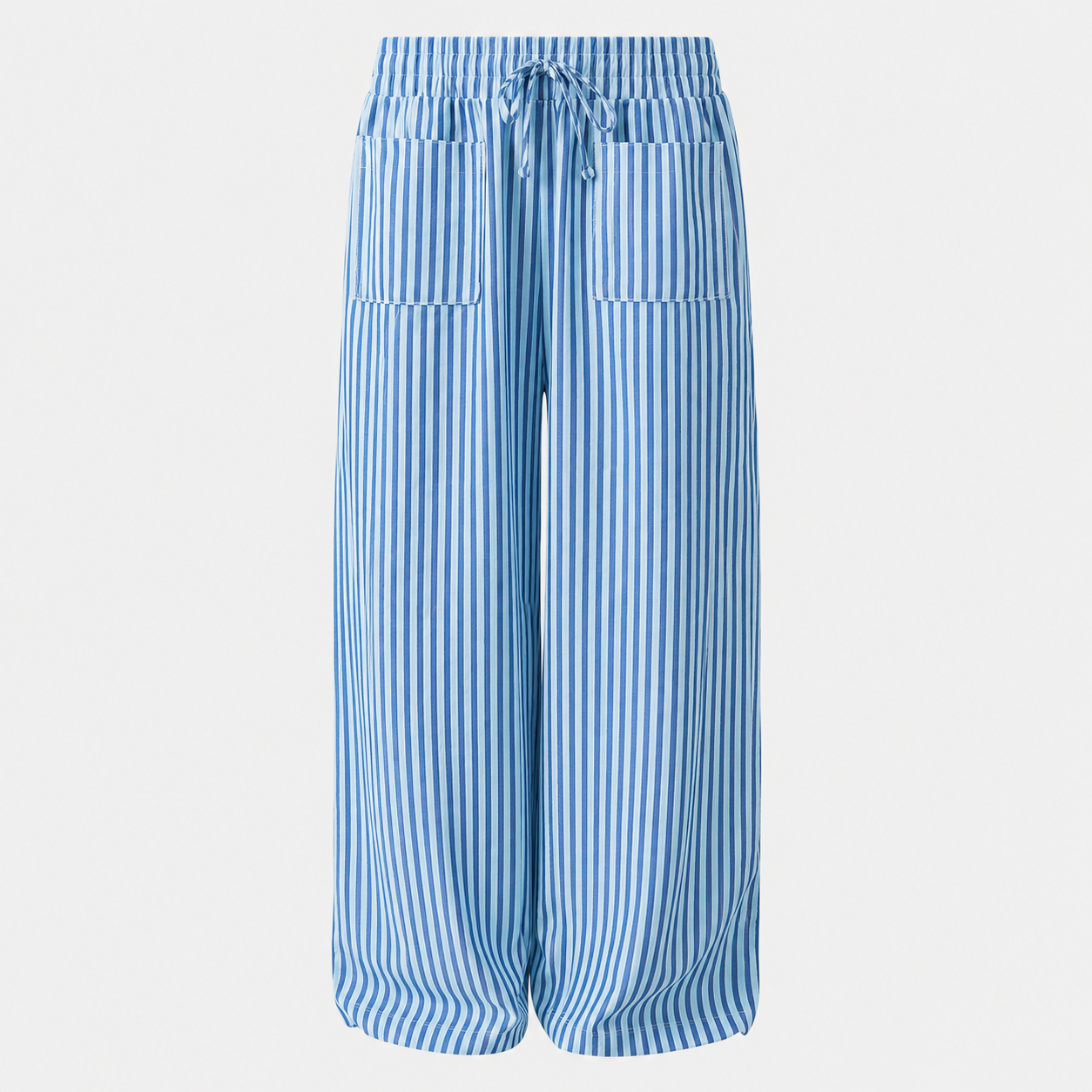 Casual Wide Plus Size Striped Pattern Pants For Women