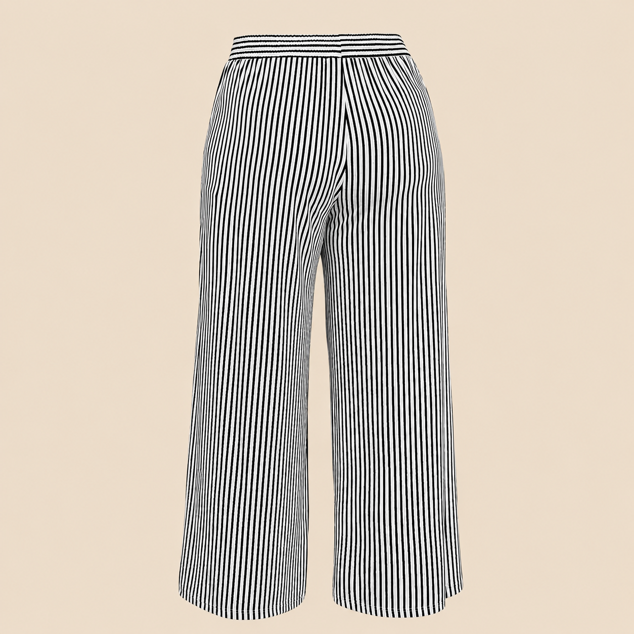 Casual Wide Plus Size Striped Pattern Pants For Women
