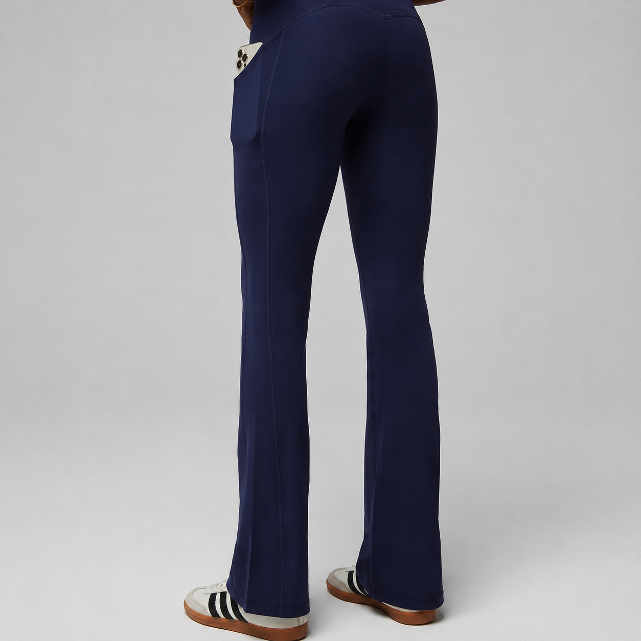 High Rise Pocket Kick Flare Casual Pants For Everyday Wear For Women