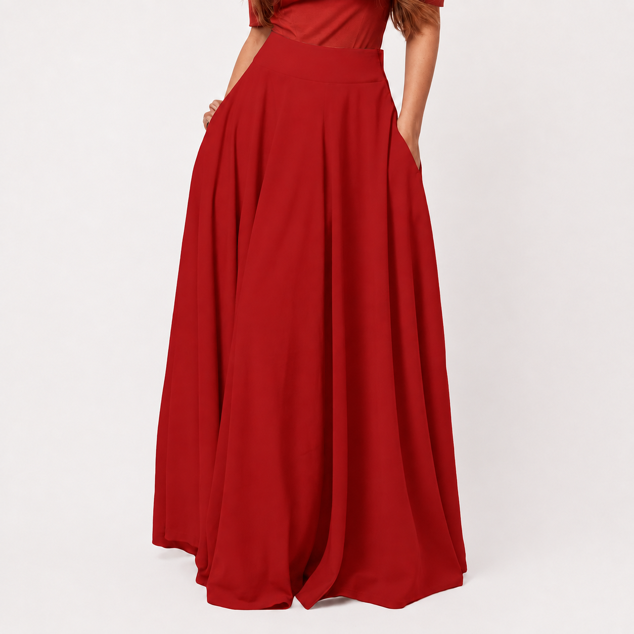 Casual Long Skirt With Pockets For Women