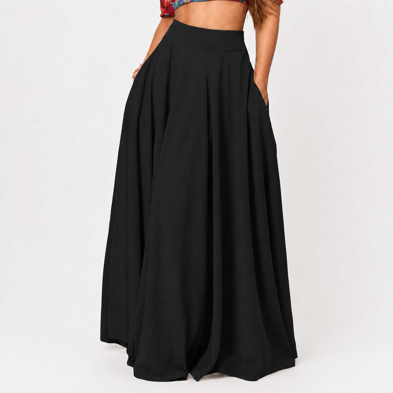 Casual Long Skirt With Pockets For Women