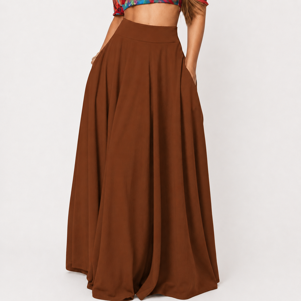 Casual Long Skirt With Pockets For Women