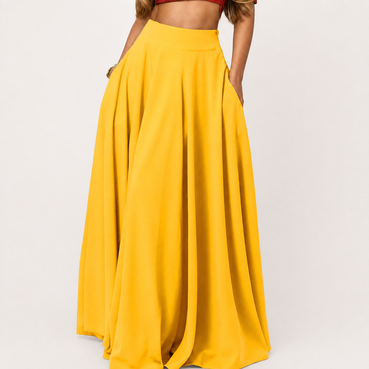Casual Long Skirt With Pockets For Women