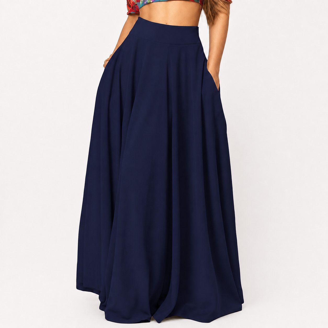 Casual Long Skirt With Pockets For Women