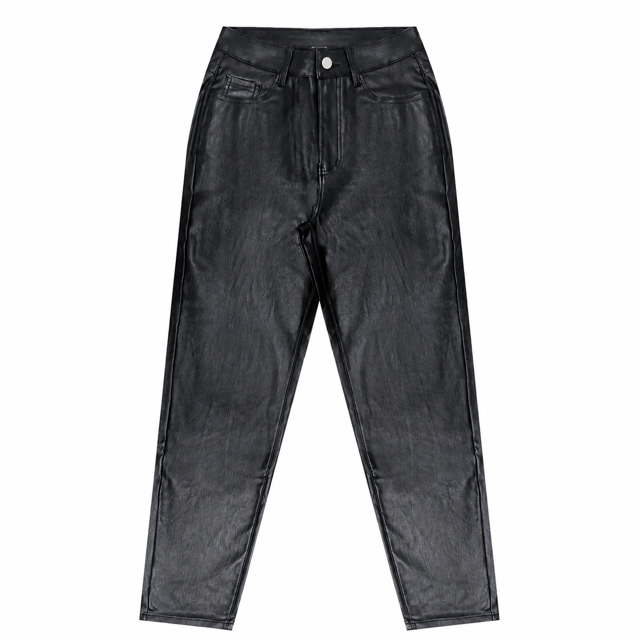 High Rise Faux Leather Stretch Skinny Fit Pants For Women