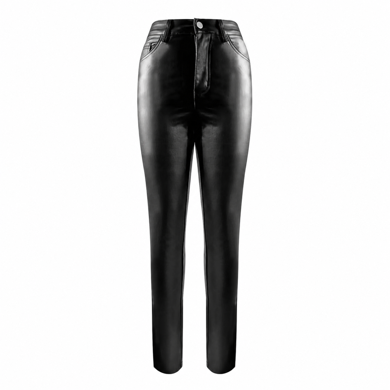 High Rise Faux Leather Stretch Skinny Fit Pants For Women