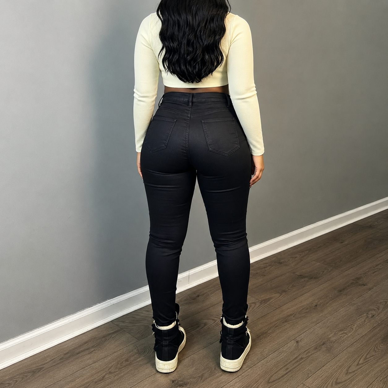 High Rise Faux Leather Stretch Skinny Fit Pants For Women