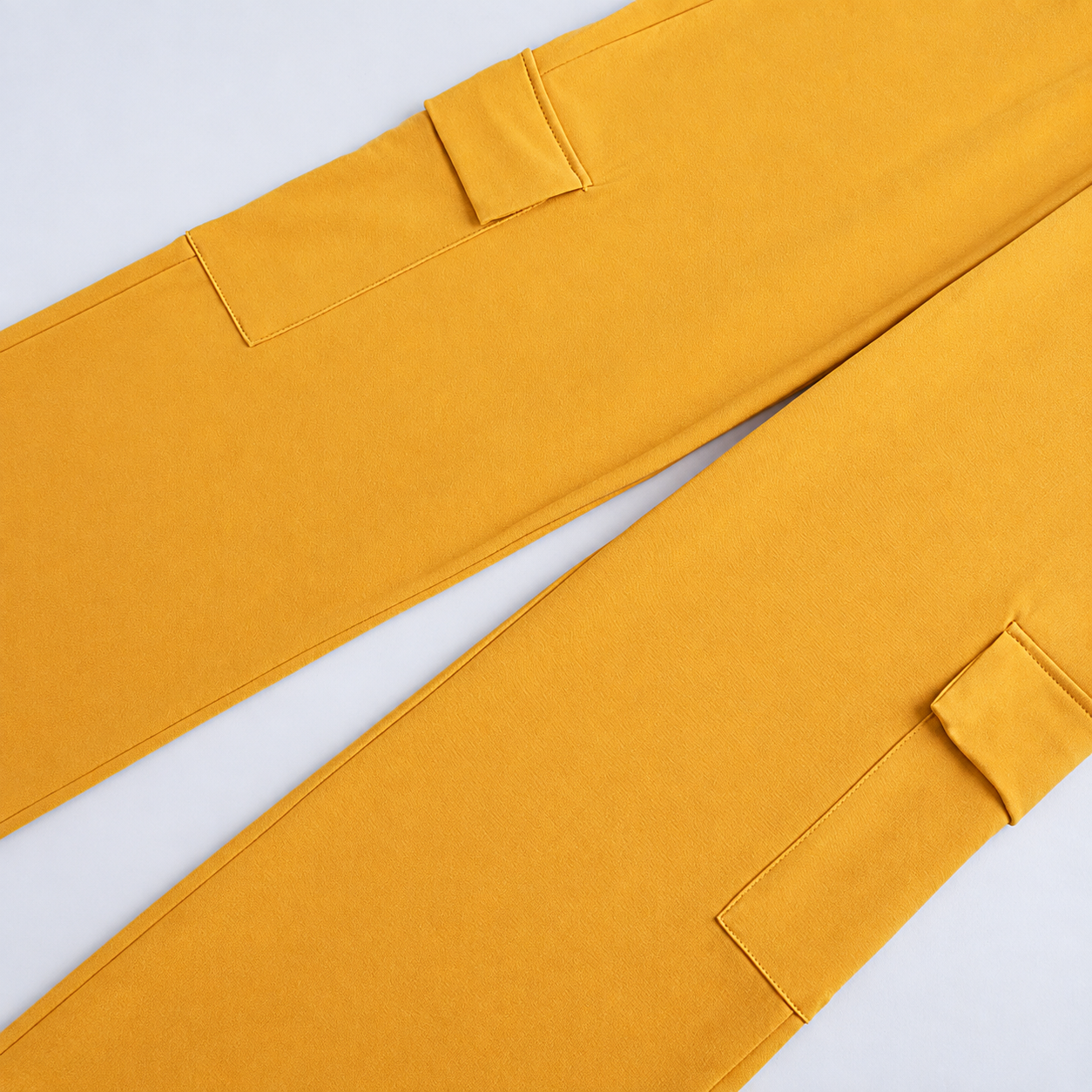 Casual Elastic Cargo Pants With Flap Pocket For Women