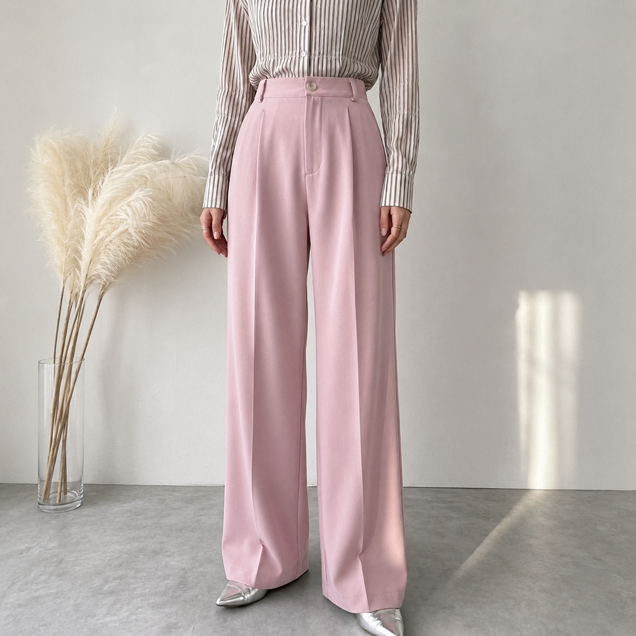 Casual Baggy Trousers Pants With Button For Women