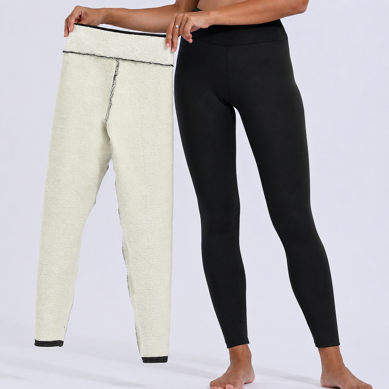 High Rise Fleeced Lined Stretchable Leggings For Women
