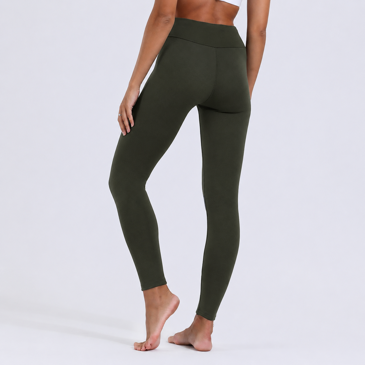 High Rise Fleeced Lined Stretchable Leggings For Women