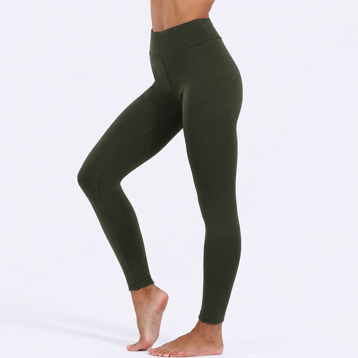 High Rise Fleeced Lined Stretchable Leggings For Women