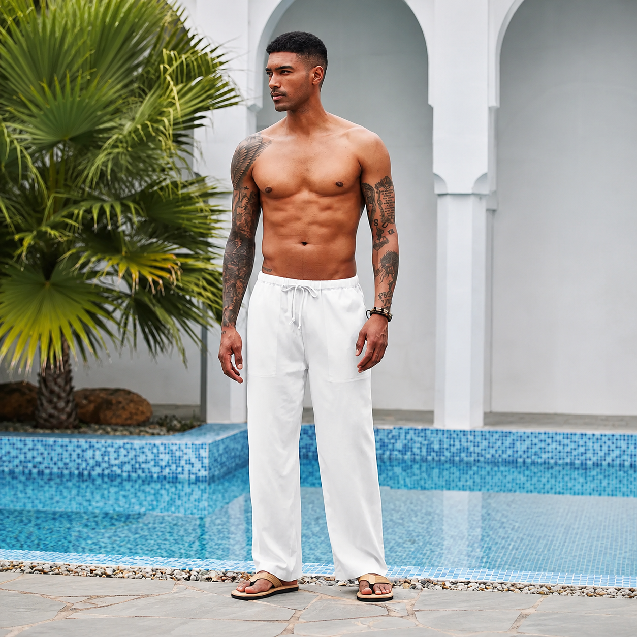 Comfortable Loose Fit Pants With Adjustable Drawstring For Men