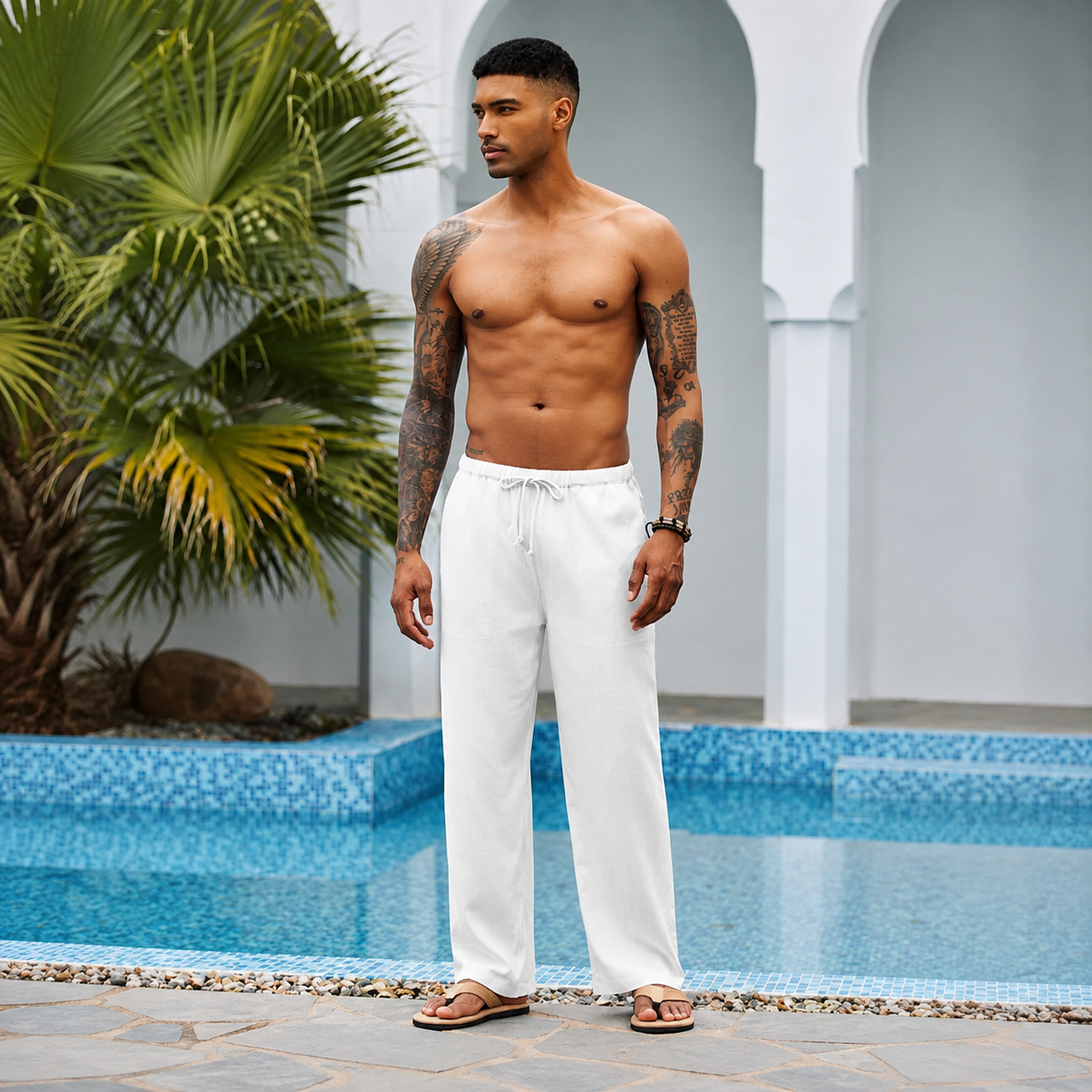 Comfortable Loose Fit Pants With Adjustable Drawstring For Men