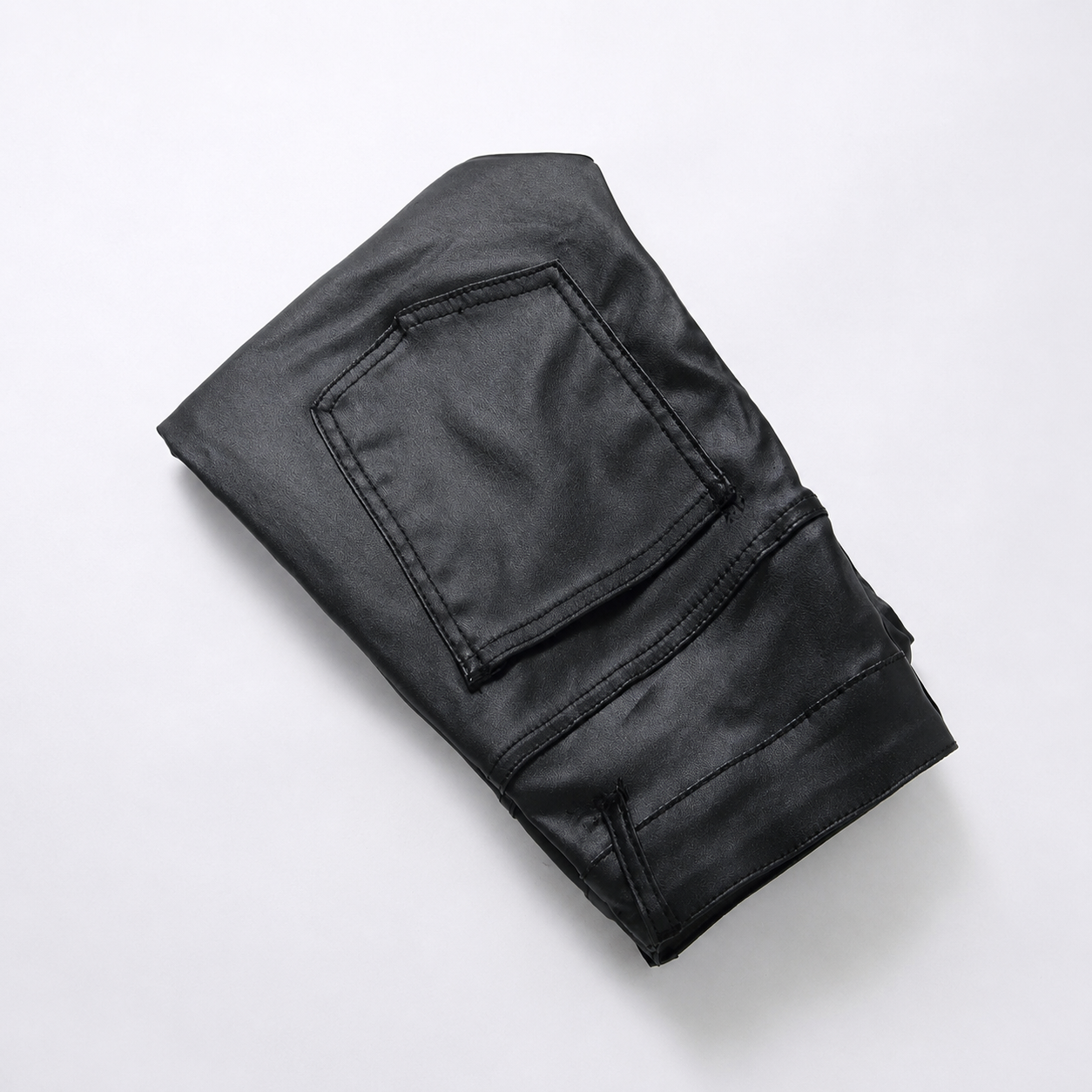 Slim Fit Coated Casual Pants with Classic Pocket Design for Men