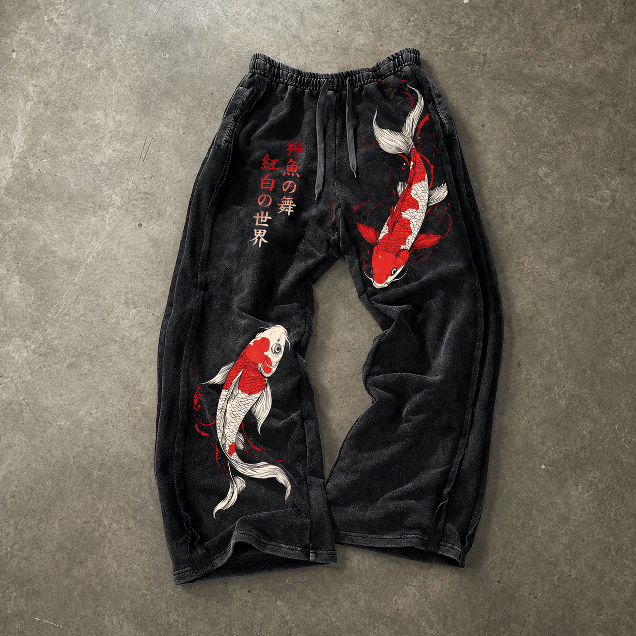 Yin Yang Koi Graphic Loose Drawstring Casual Pants for Men