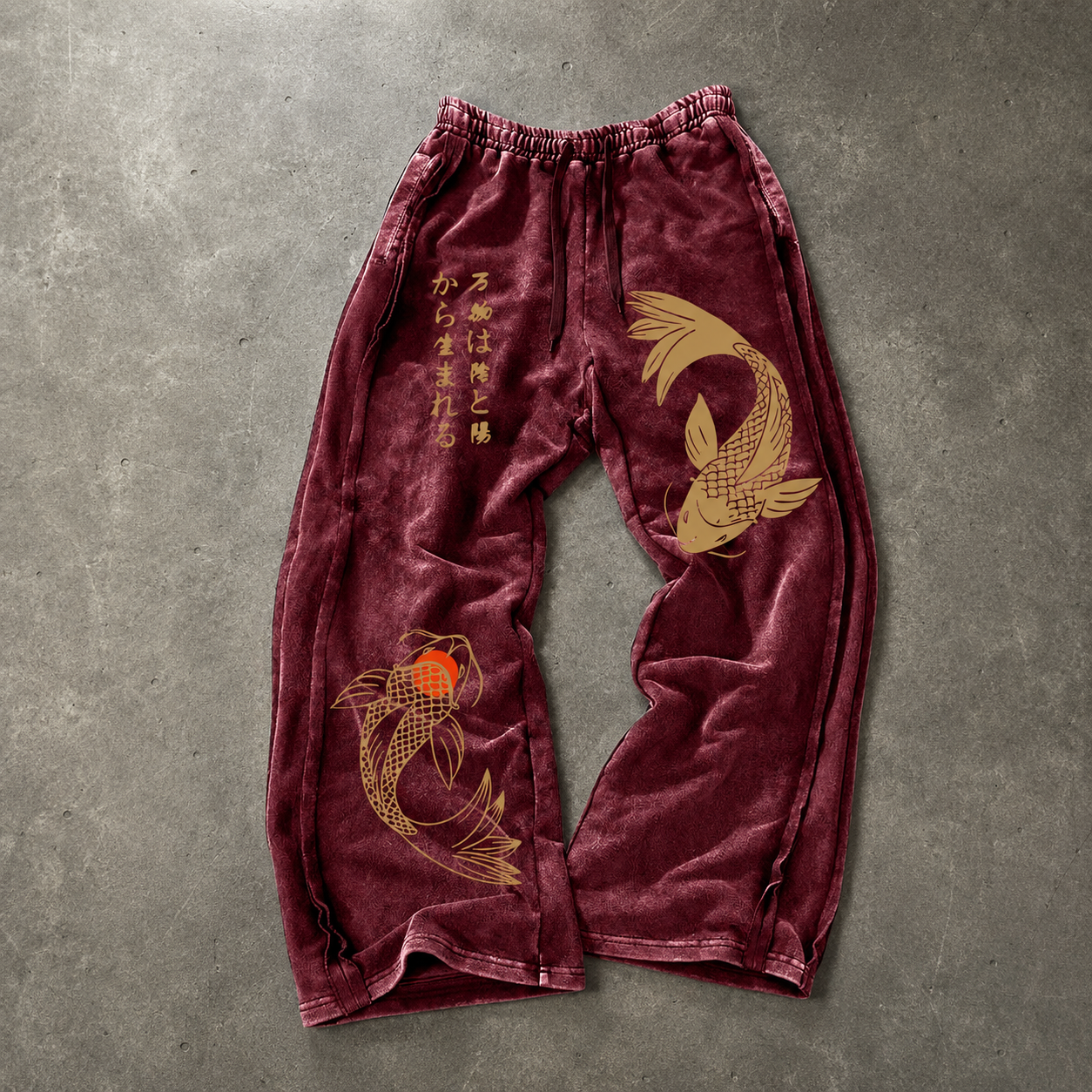 Yin Yang Koi Graphic Loose Drawstring Casual Pants for Men