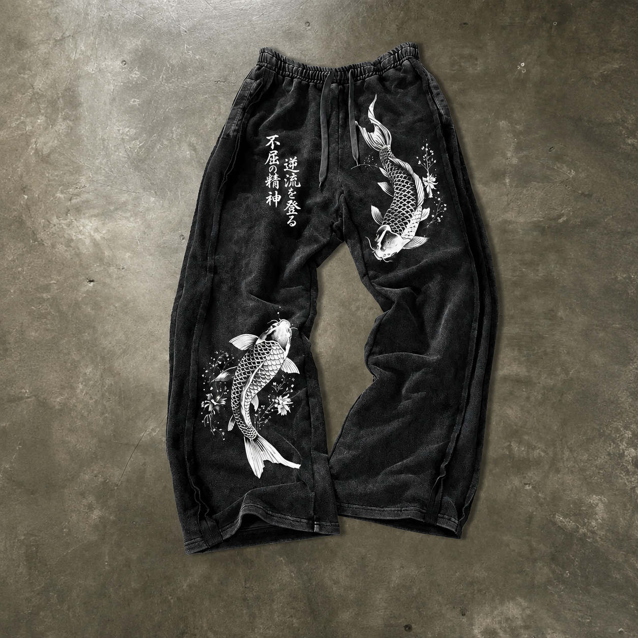 Yin Yang Koi Graphic Loose Drawstring Casual Pants for Men