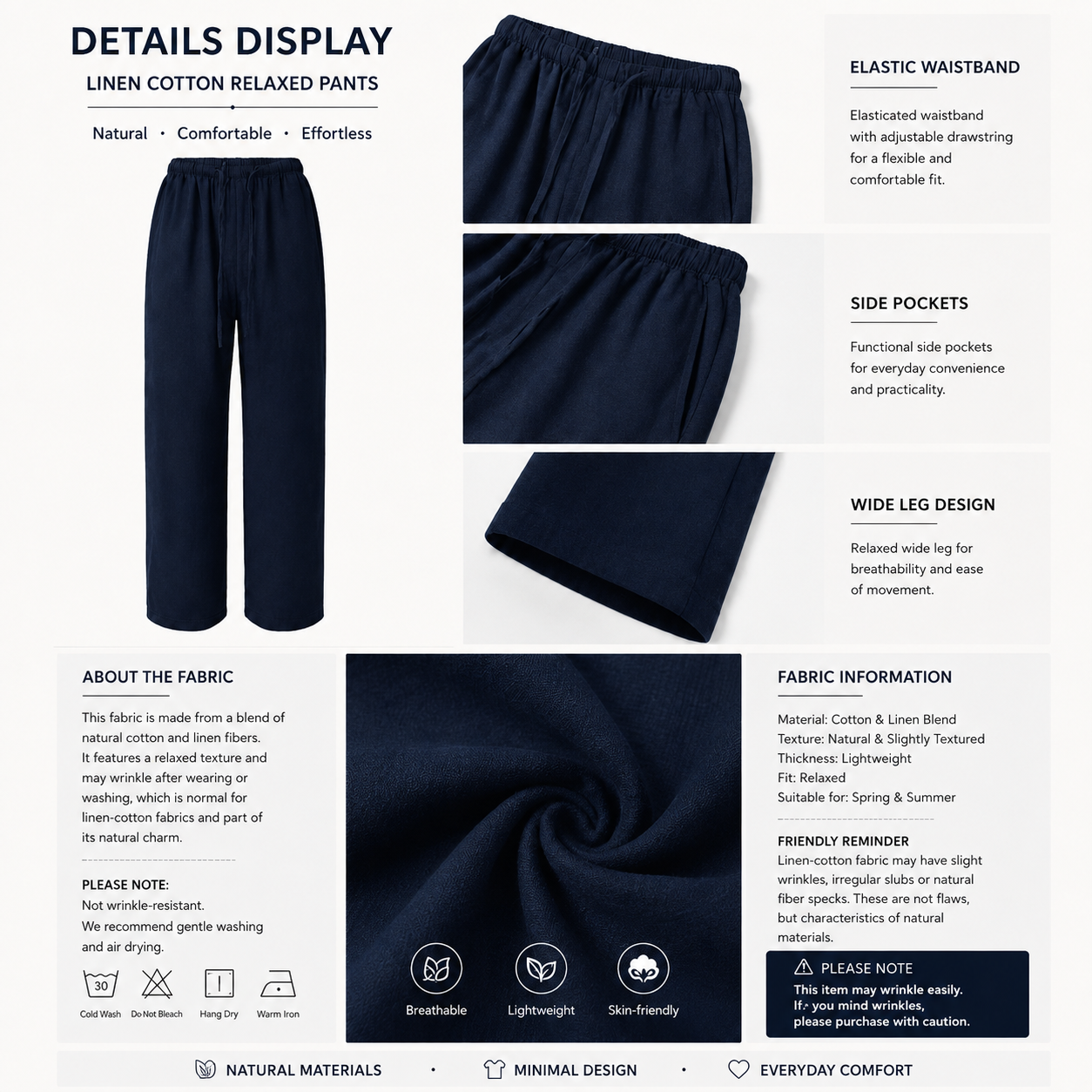 Casual Wide Loose Pants With Drawstring For Women