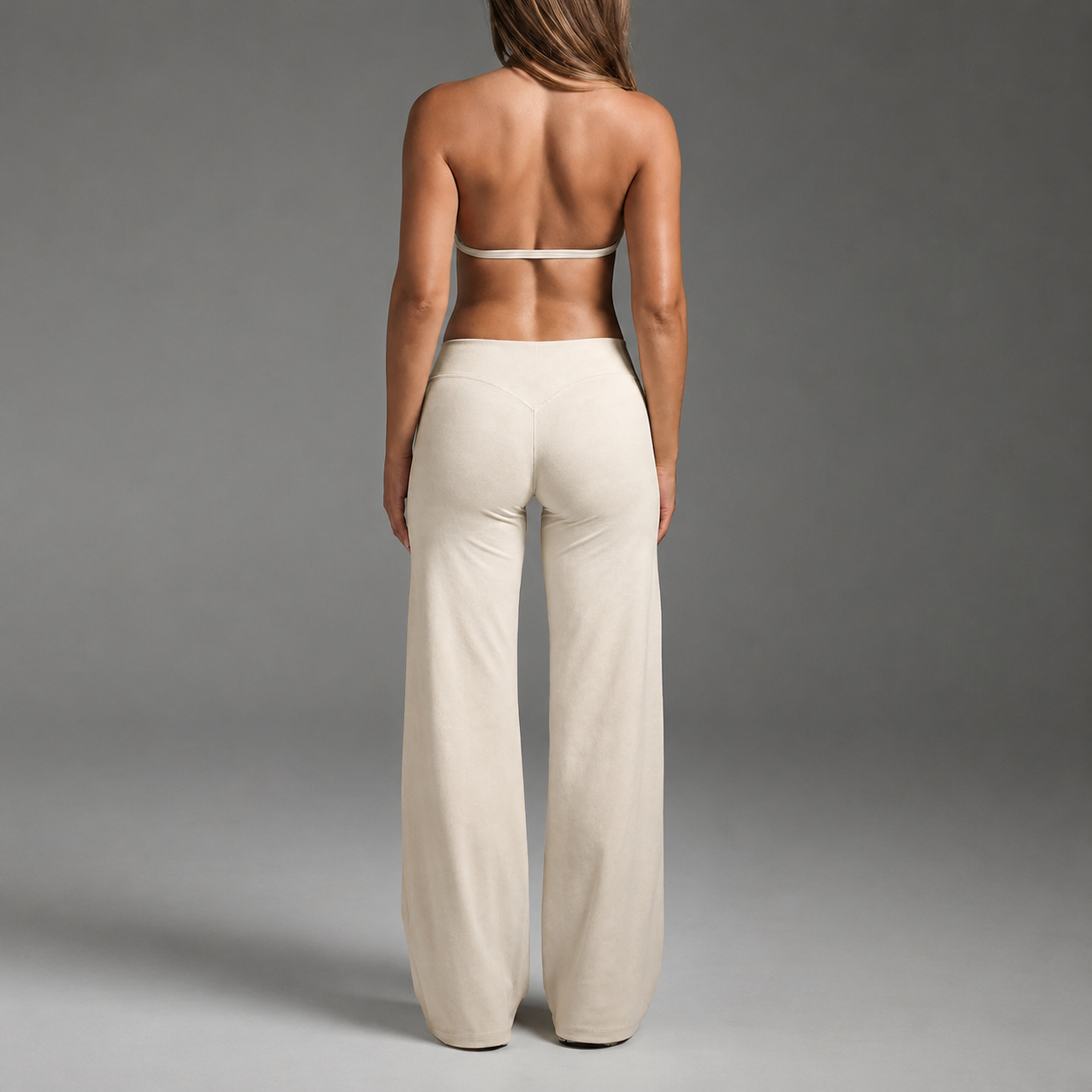 Solid Colored Modern Slim Fit Flare Pants For Women