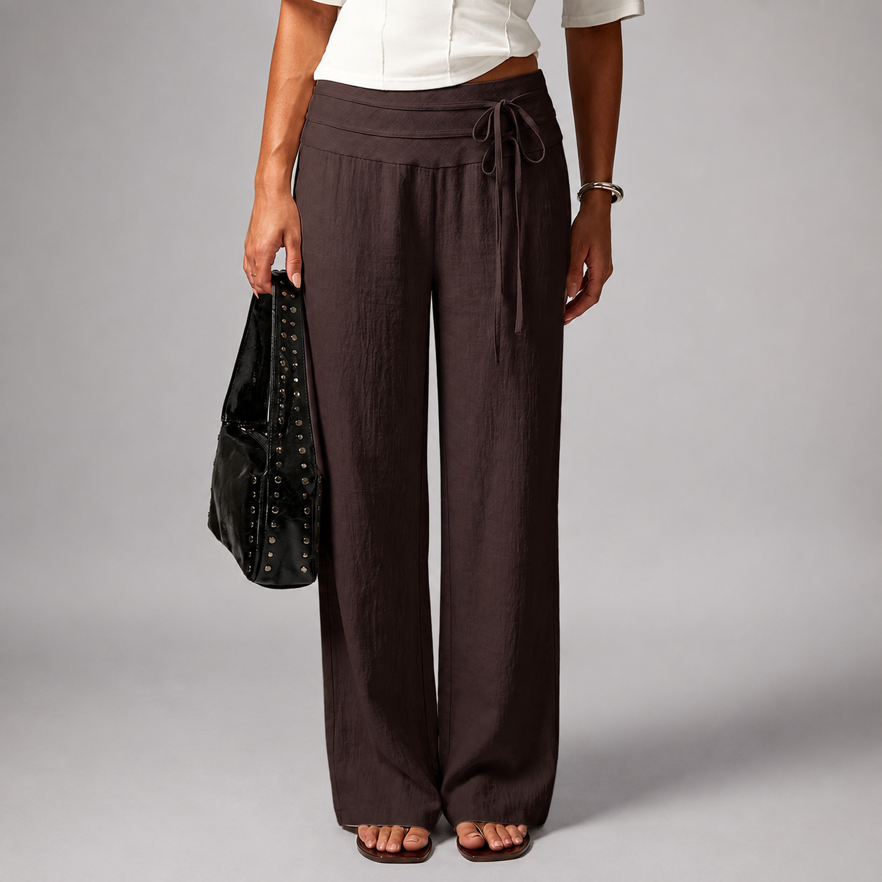 Vacation Themed Dual Tie Loose Pants For Summer Vacations
