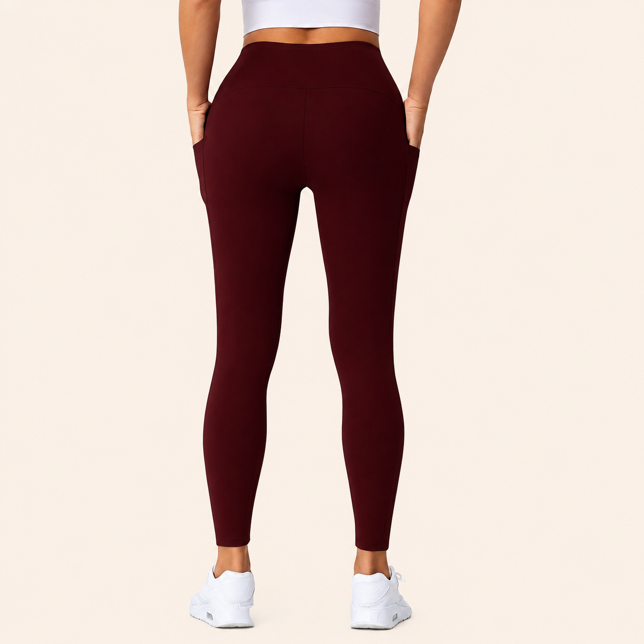 Seamless High Rise Slim Fit Leggings with Side Pockets for Women