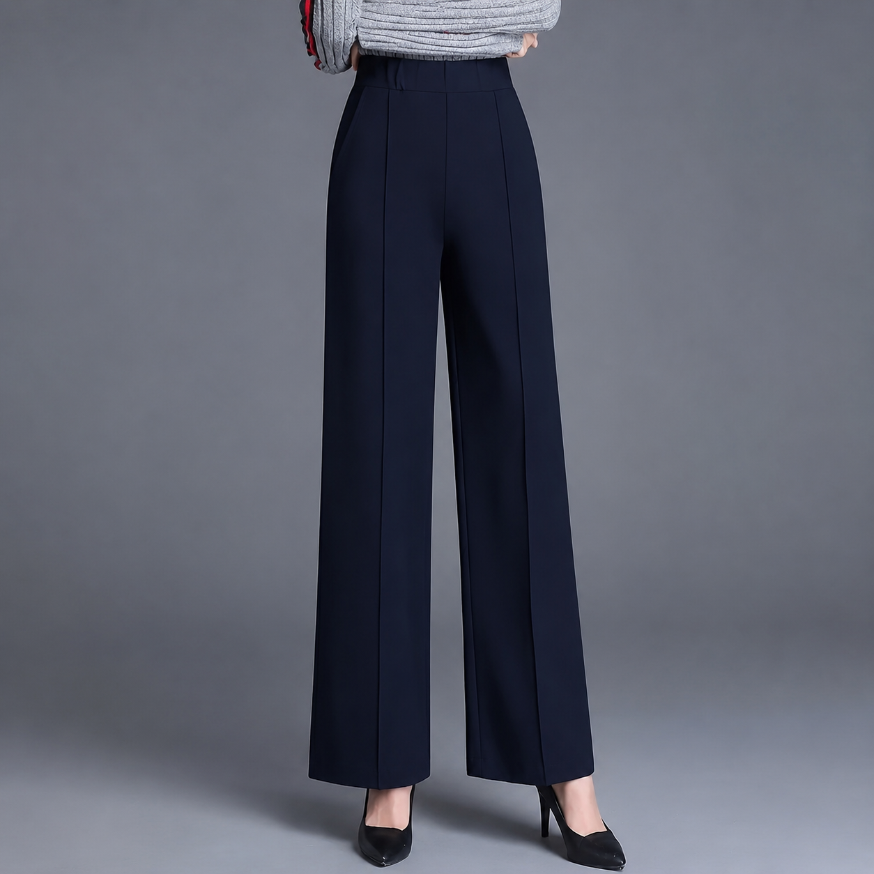 Casual Straight Length Pants With Slant Pockets For Women