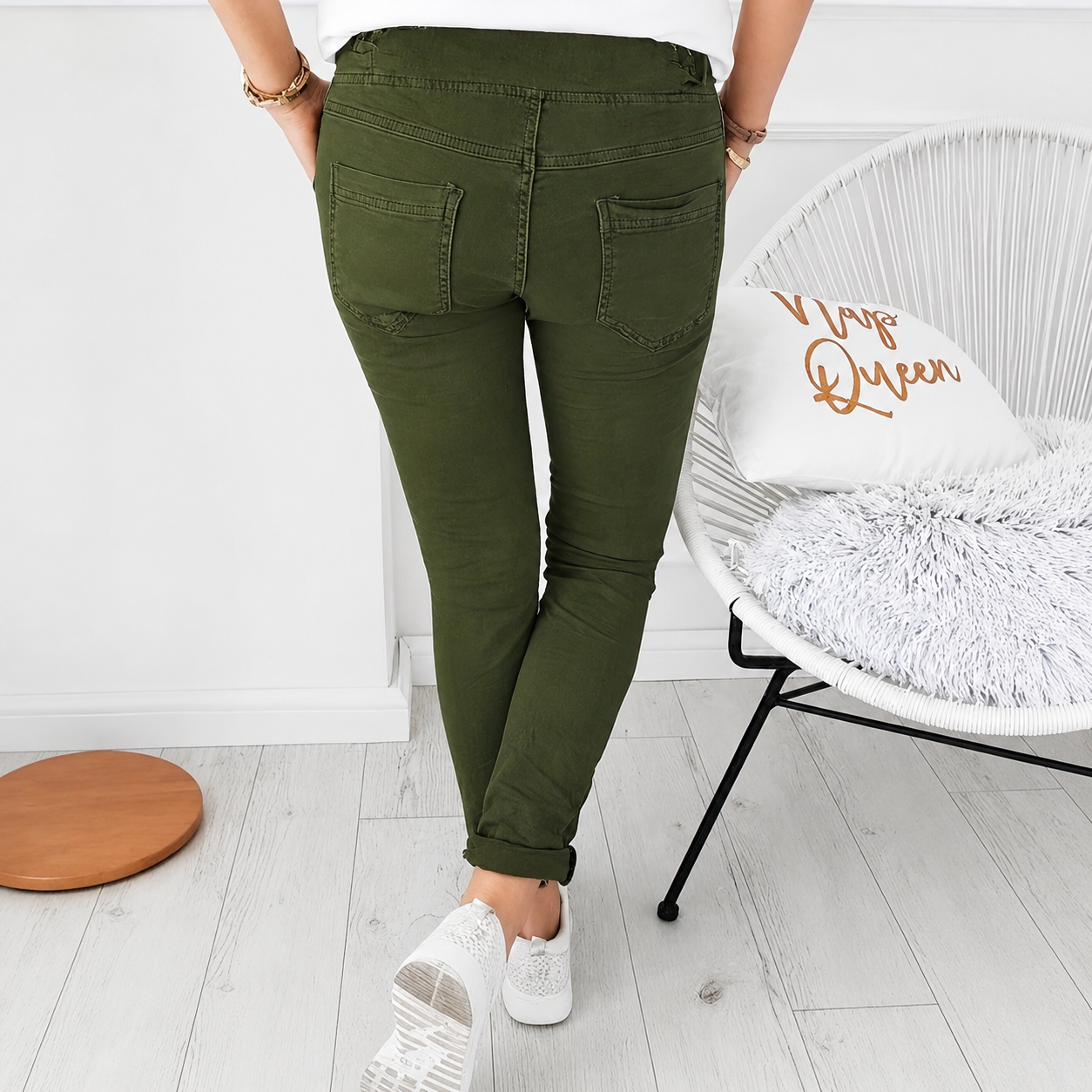 Casual Solid Colored Drawstring Pants For Women