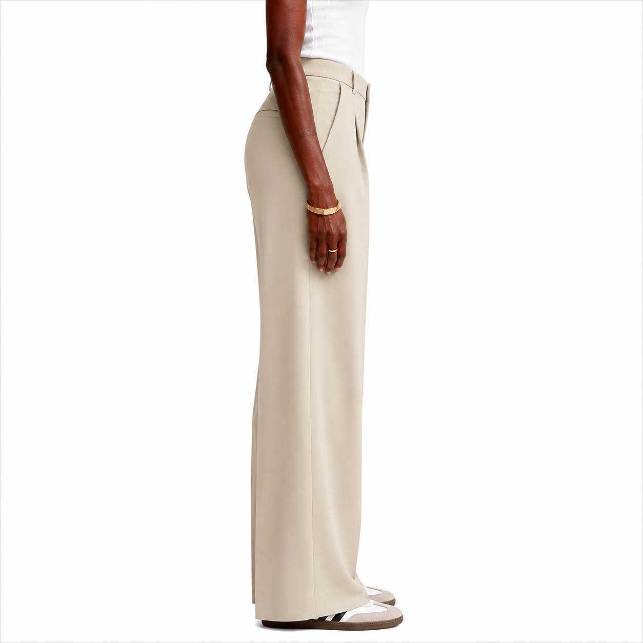 Wide Profile Business Casual Work Trousers with Pockets