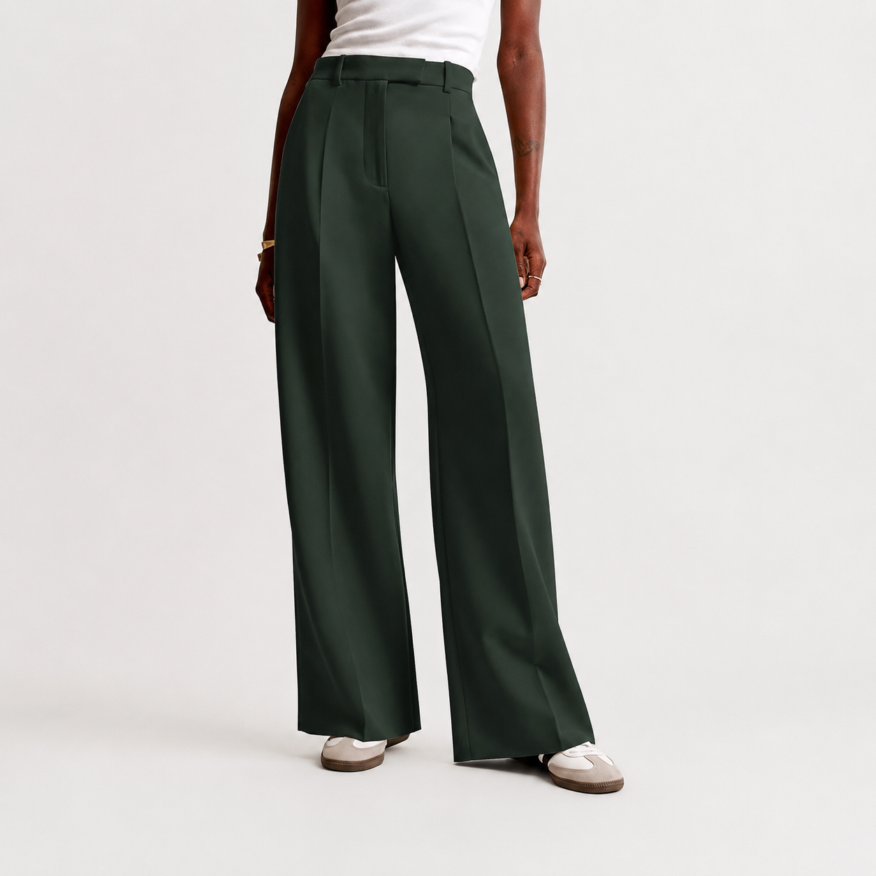 Wide Profile Business Casual Work Trousers with Pockets