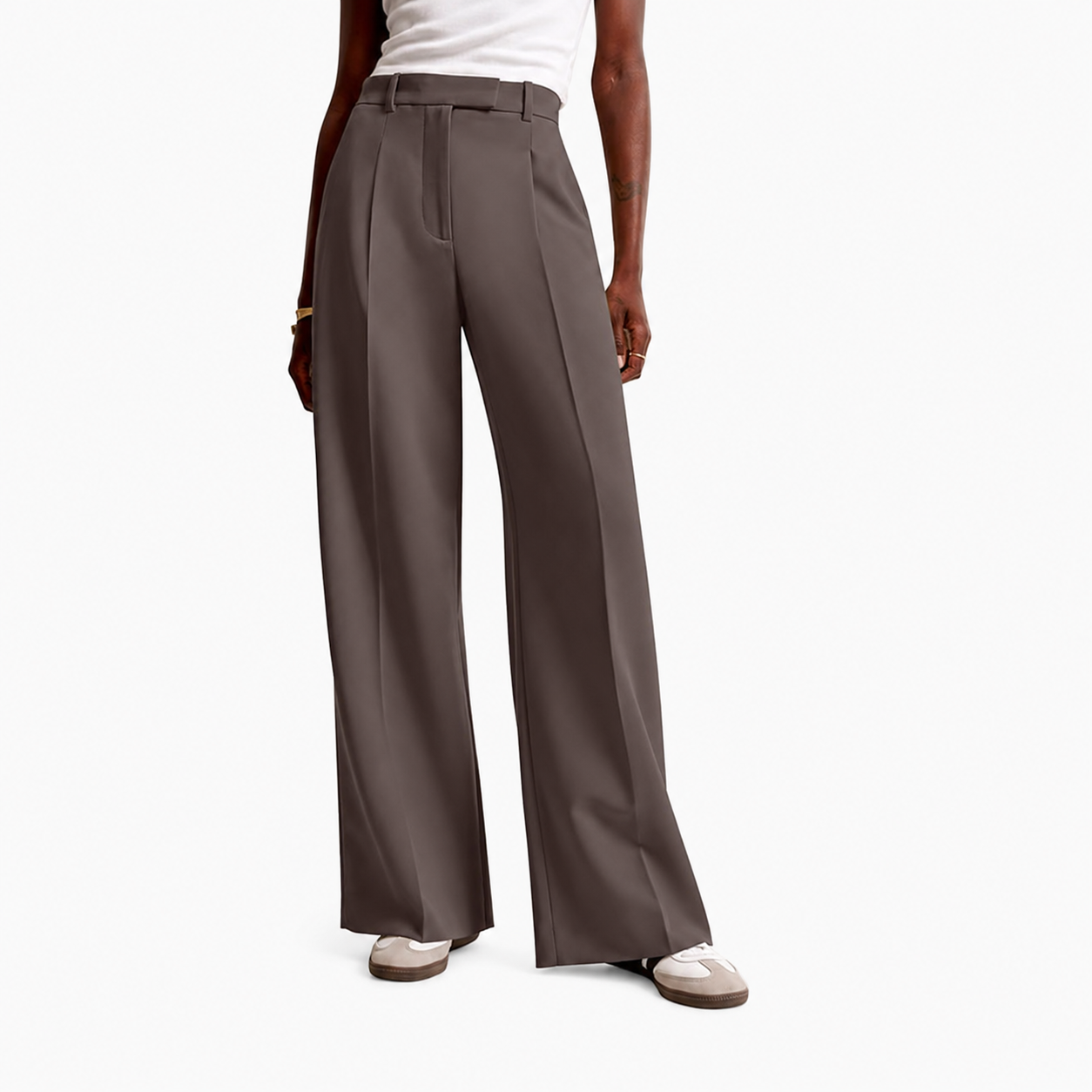Wide Profile Business Casual Work Trousers with Pockets