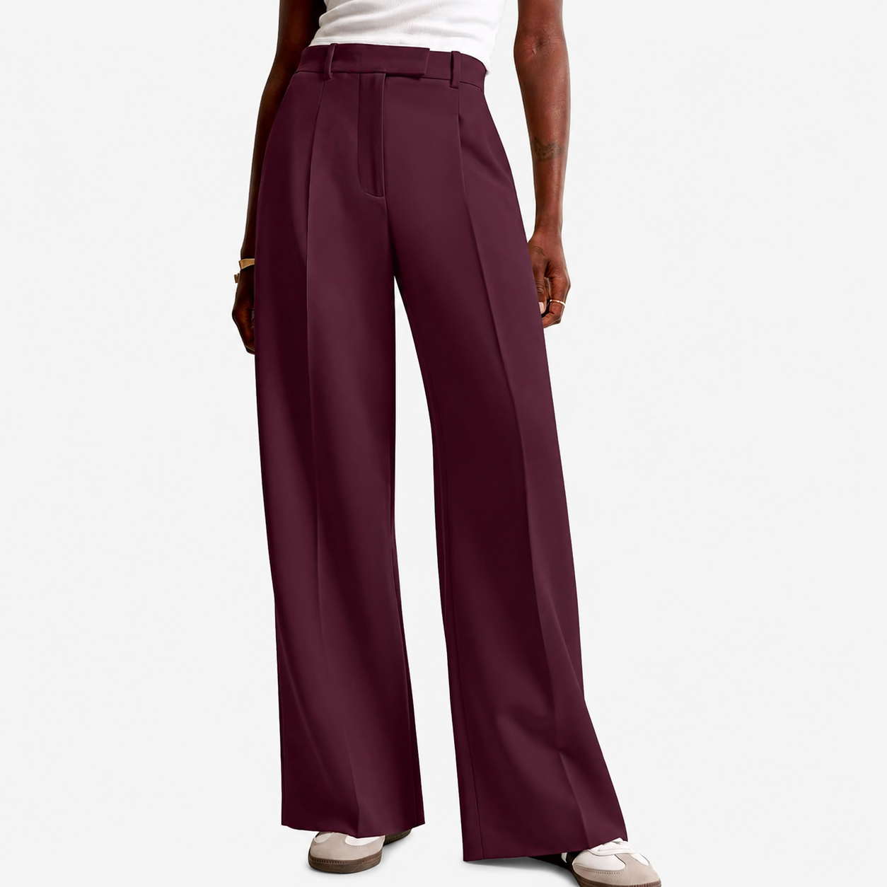 Wide Profile Business Casual Work Trousers with Pockets