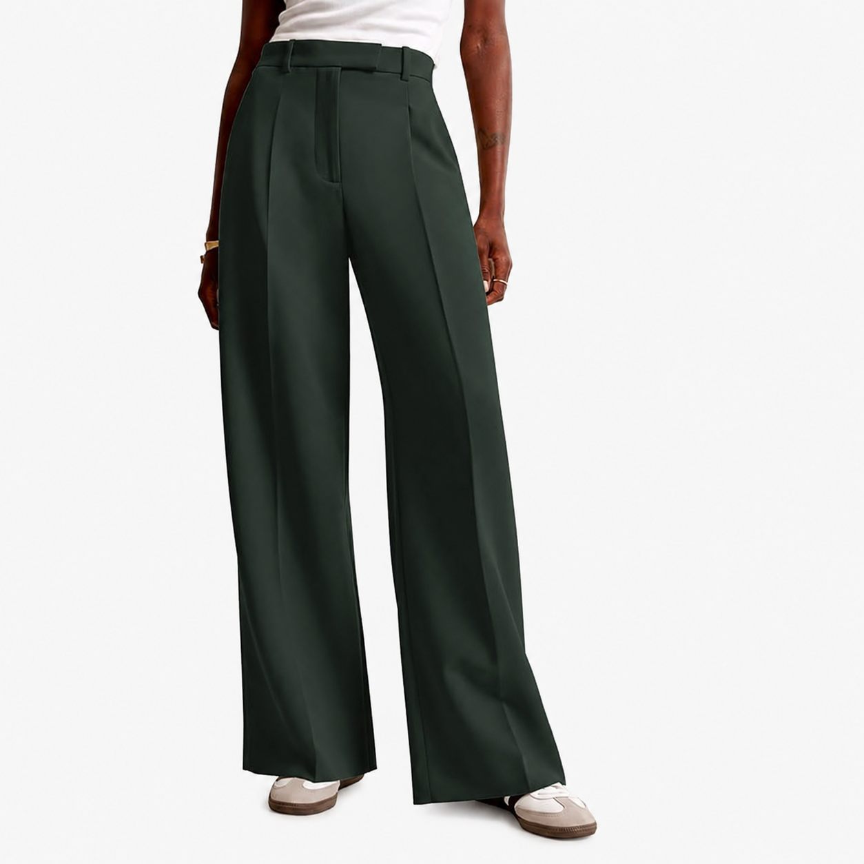 Wide Profile Business Casual Work Trousers with Pockets