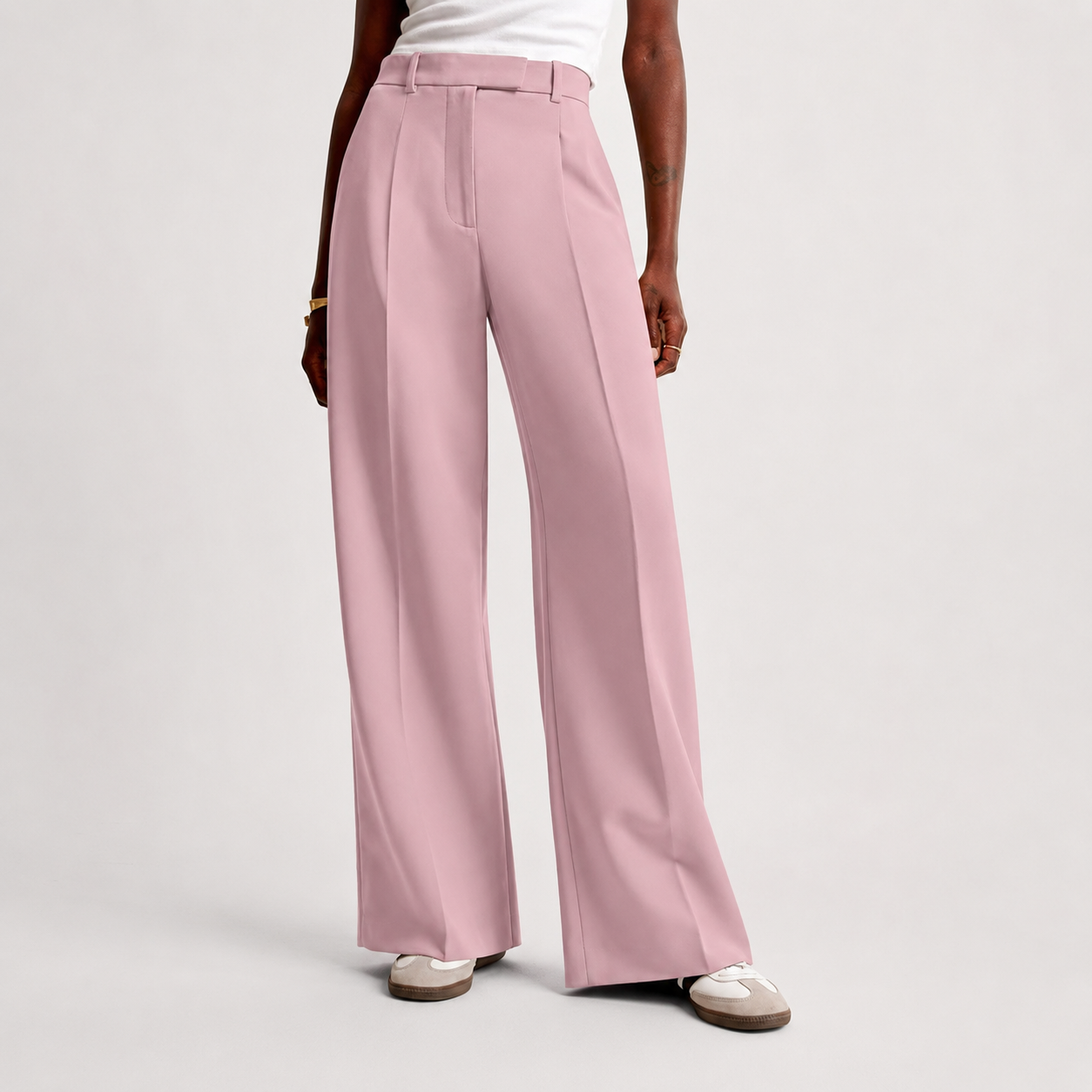 Wide Profile Business Casual Work Trousers with Pockets