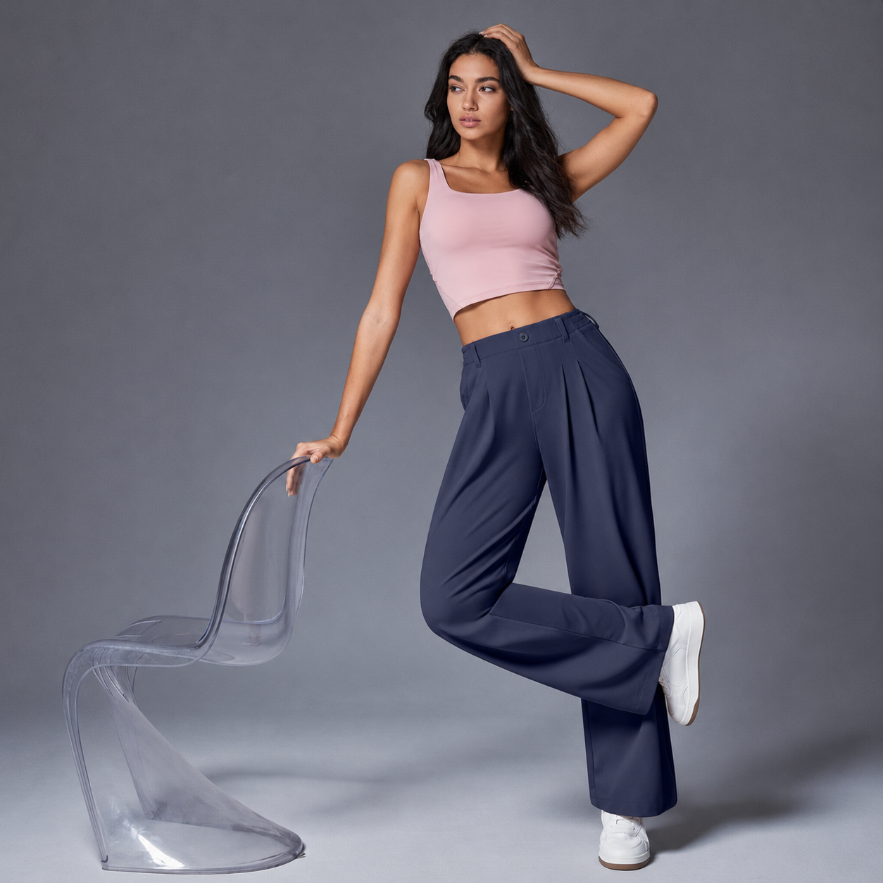 Stretchy Pull On Casual Pants For Women