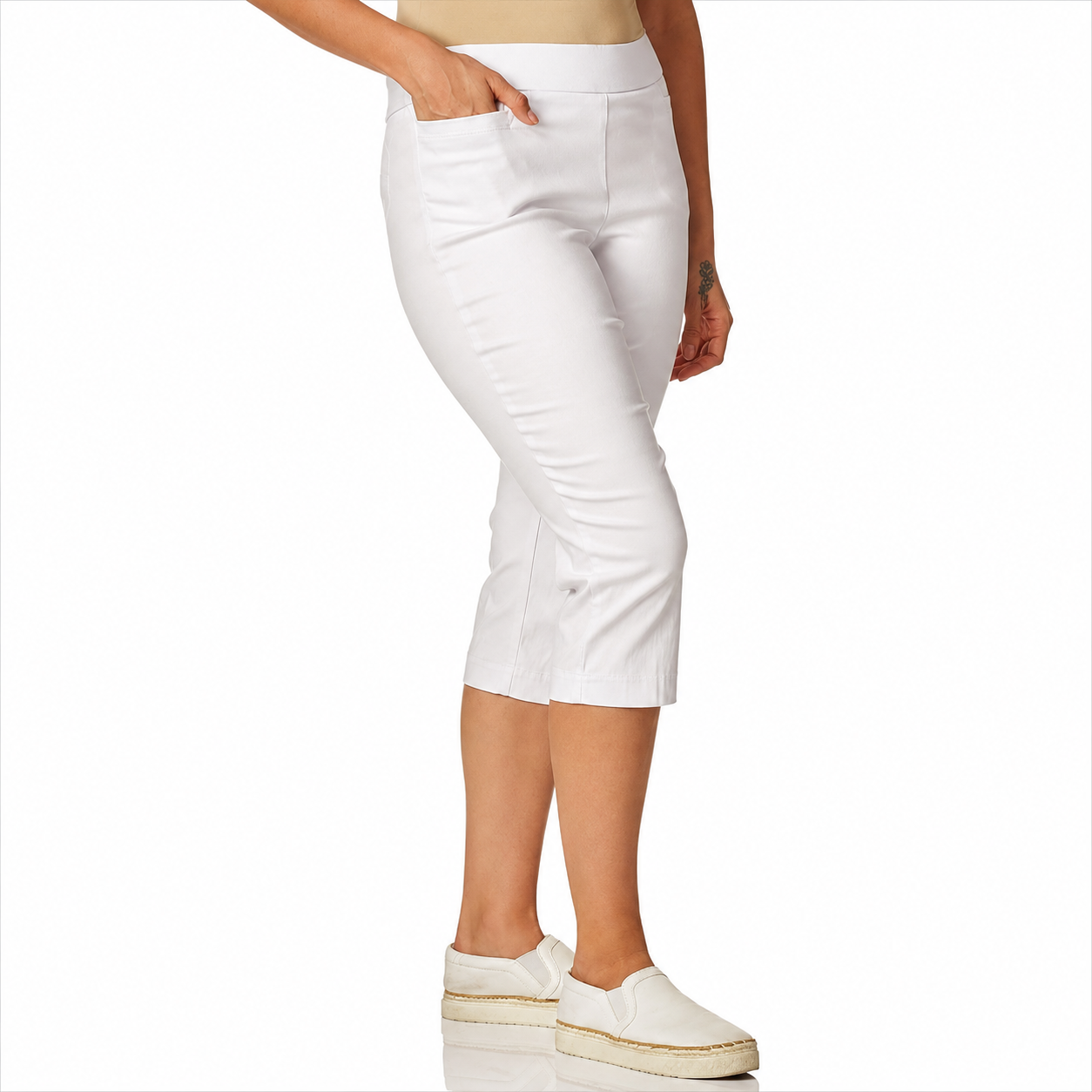 Pull On Stretch Capri Pants For Women