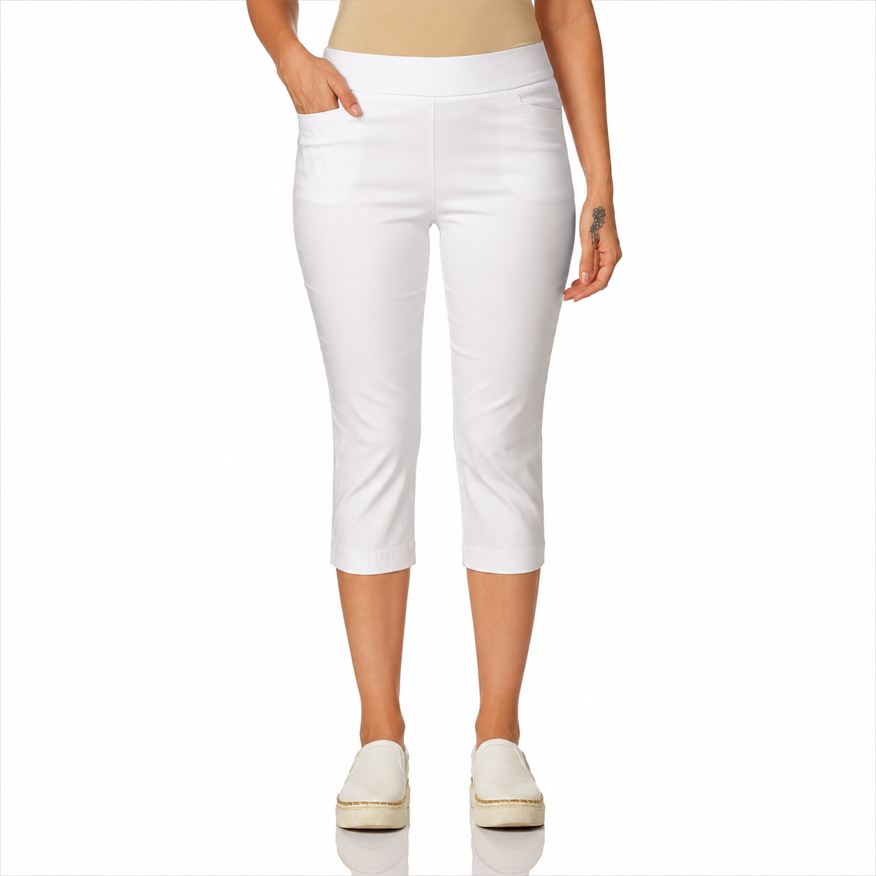 Pull On Stretch Capri Pants For Women
