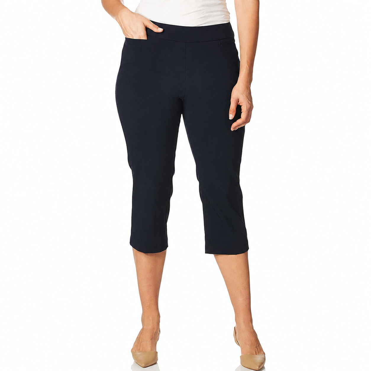 Pull On Stretch Capri Pants For Women