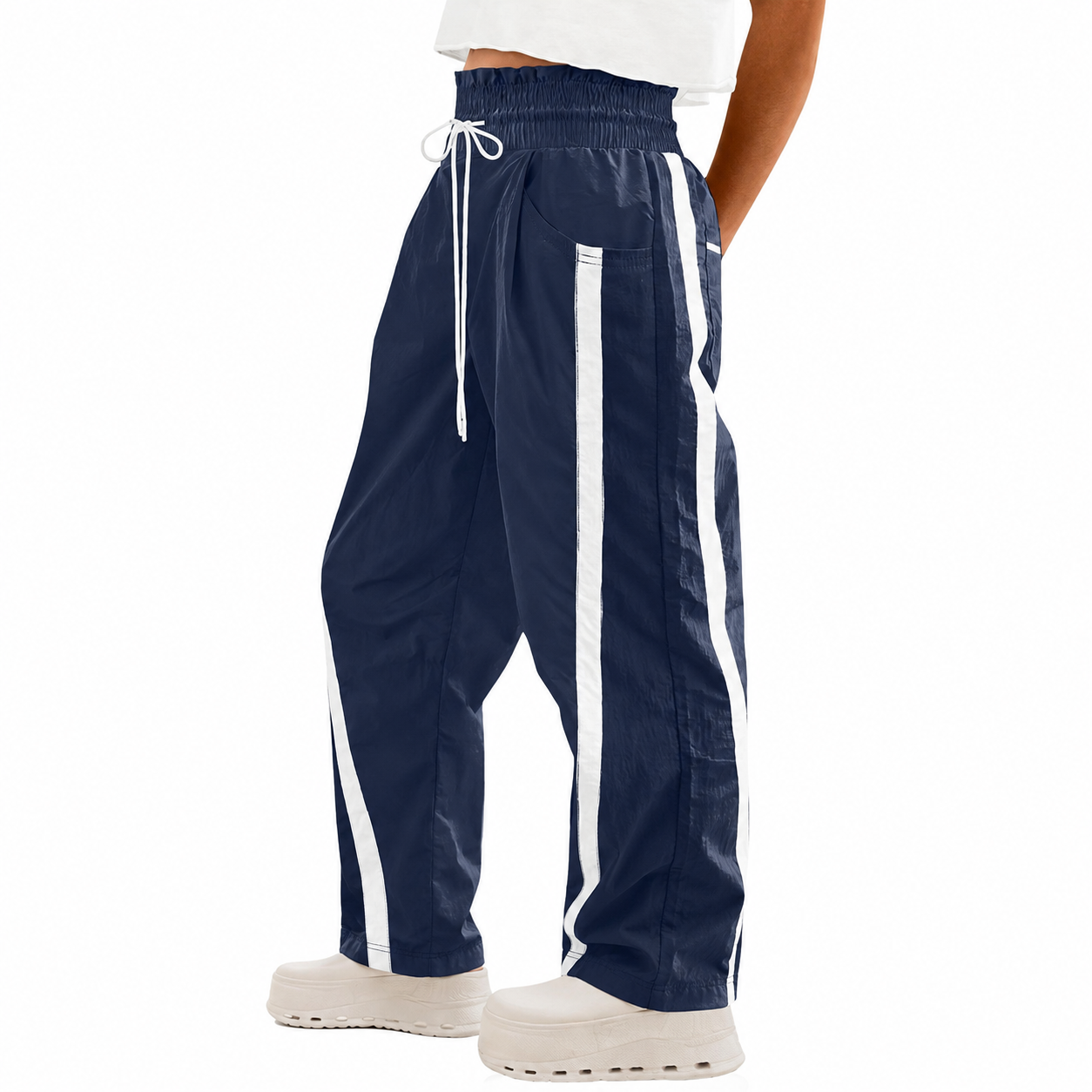 Lightweight Quick Dry Barrel Pants With Pockets