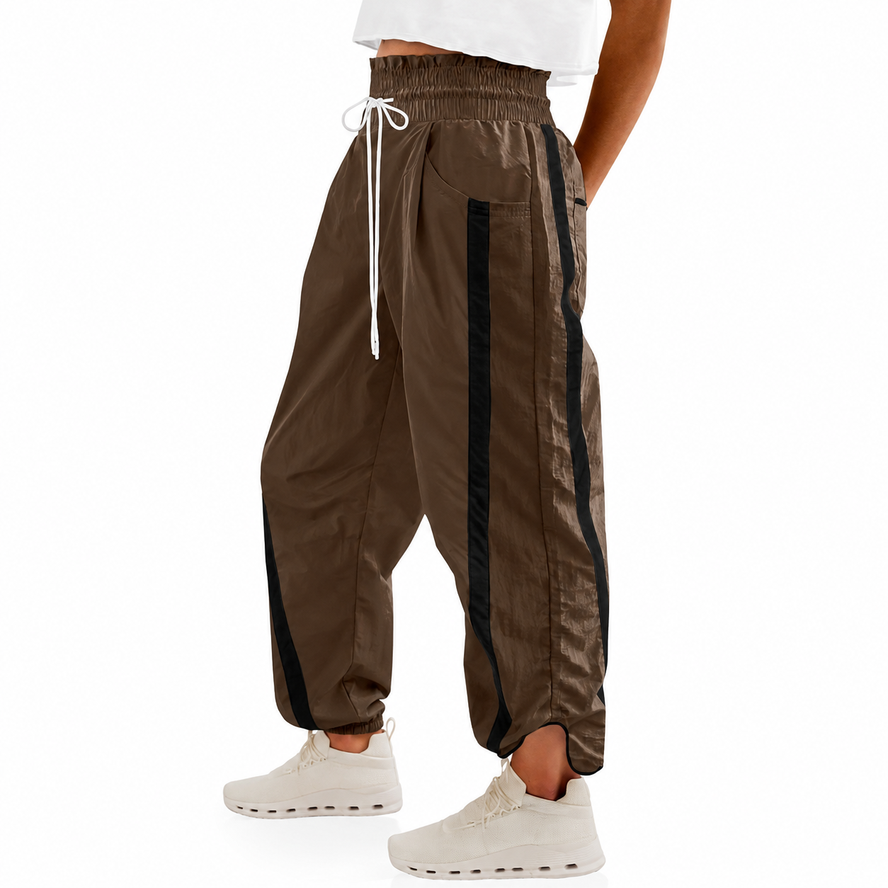 Lightweight Quick Dry Barrel Pants With Pockets