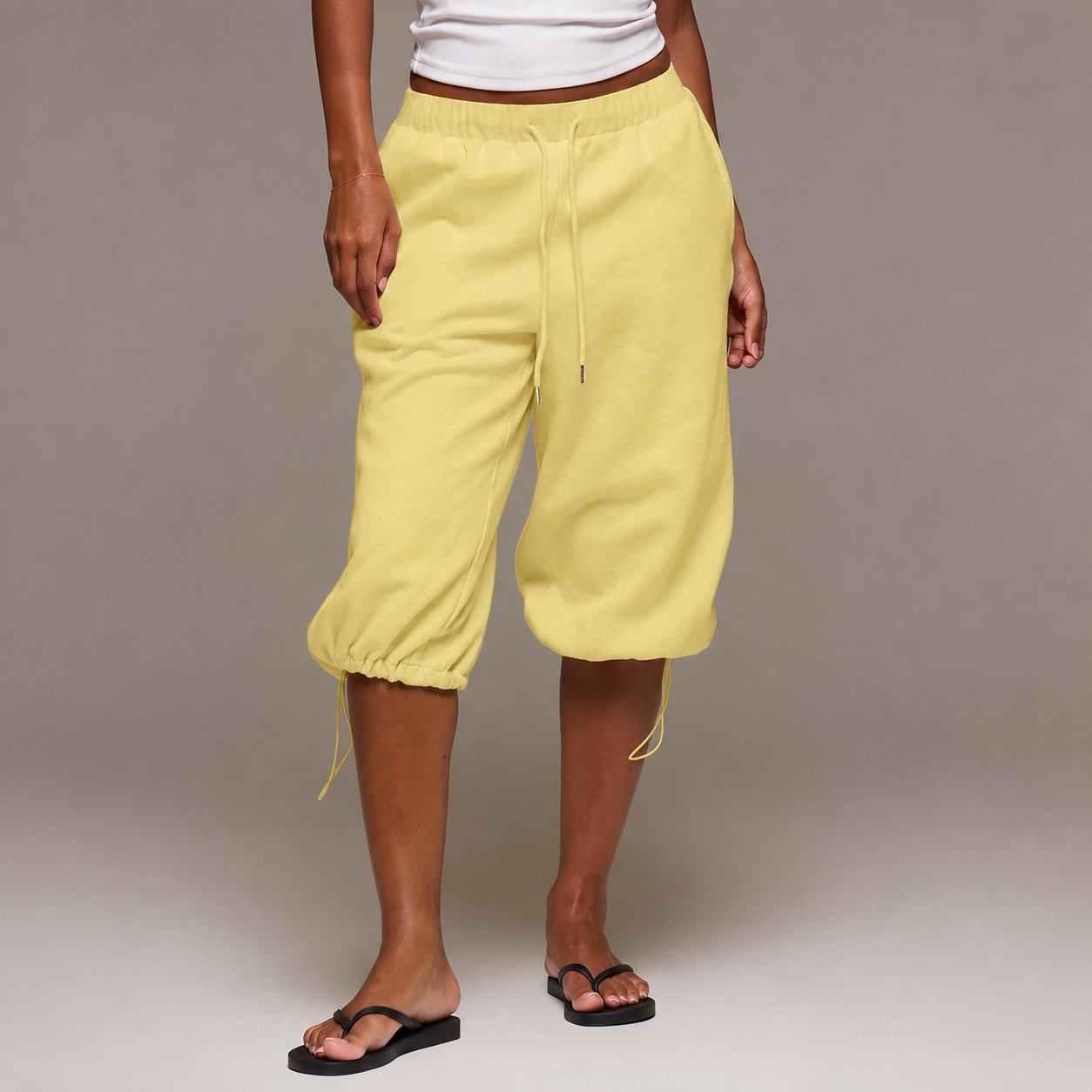 Low Rise Adjustable Toggle Casual Joggers For Women
