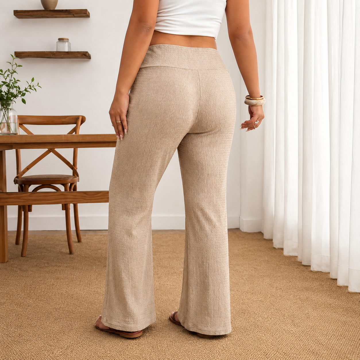 Plus Size Formal Lounge Summer Trouser With Pockets For Women