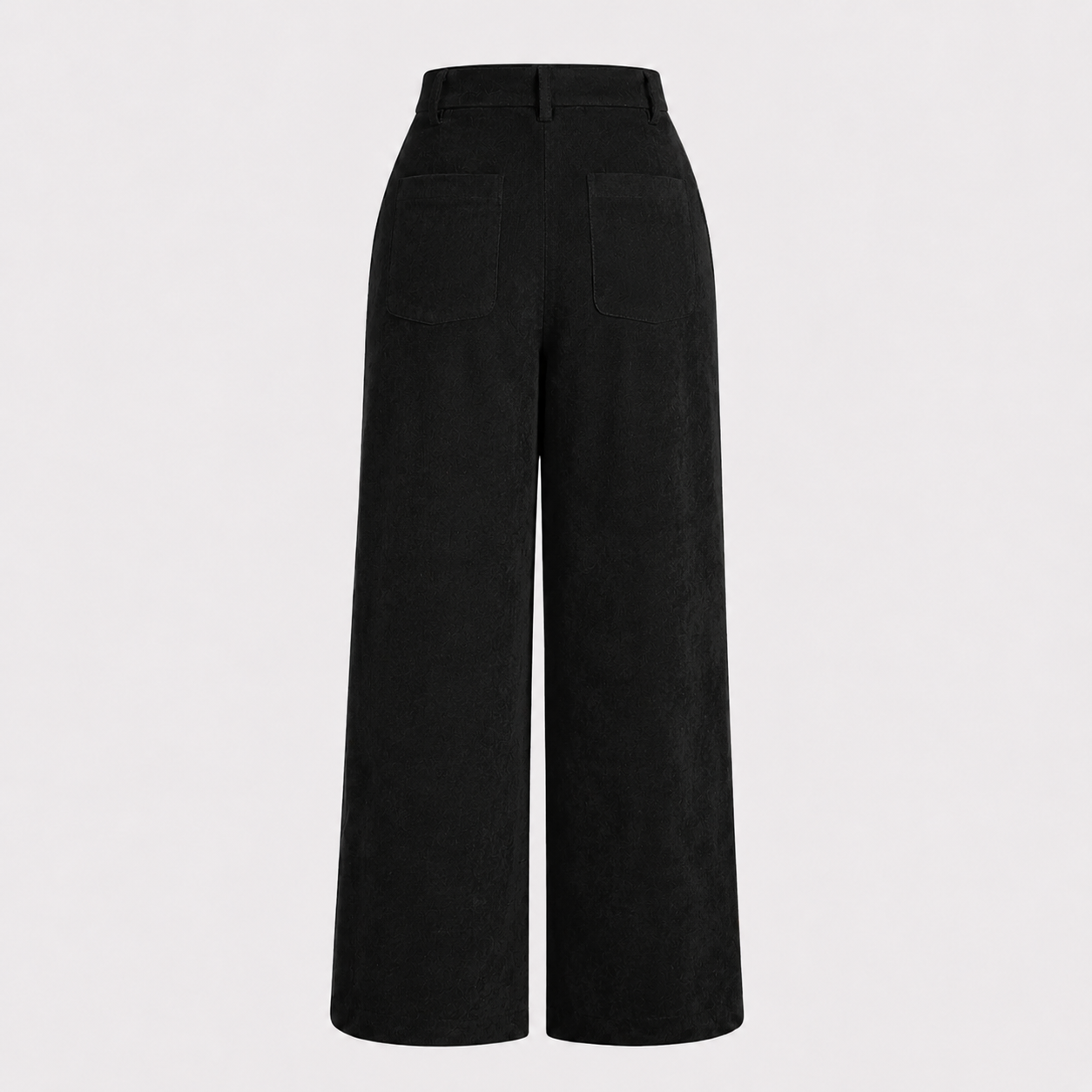 Solid Colored Pocket Button Front Wide Leg Pants
