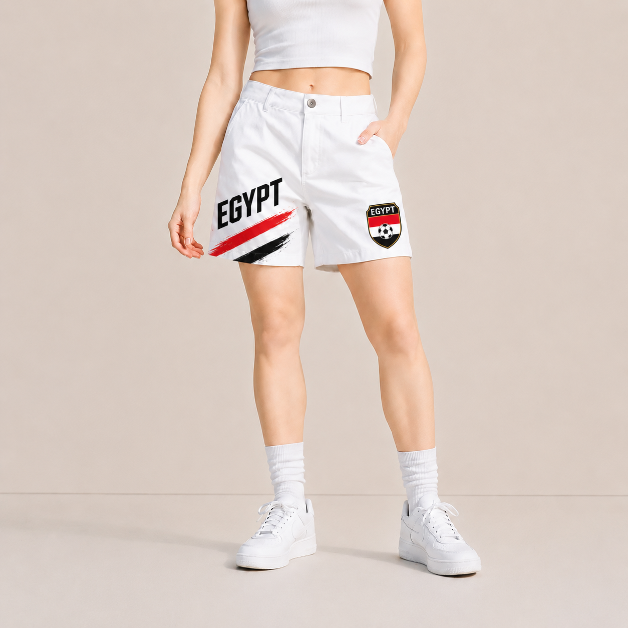 World Cup 2026 Egypt Football Fan Printed Twill Shorts