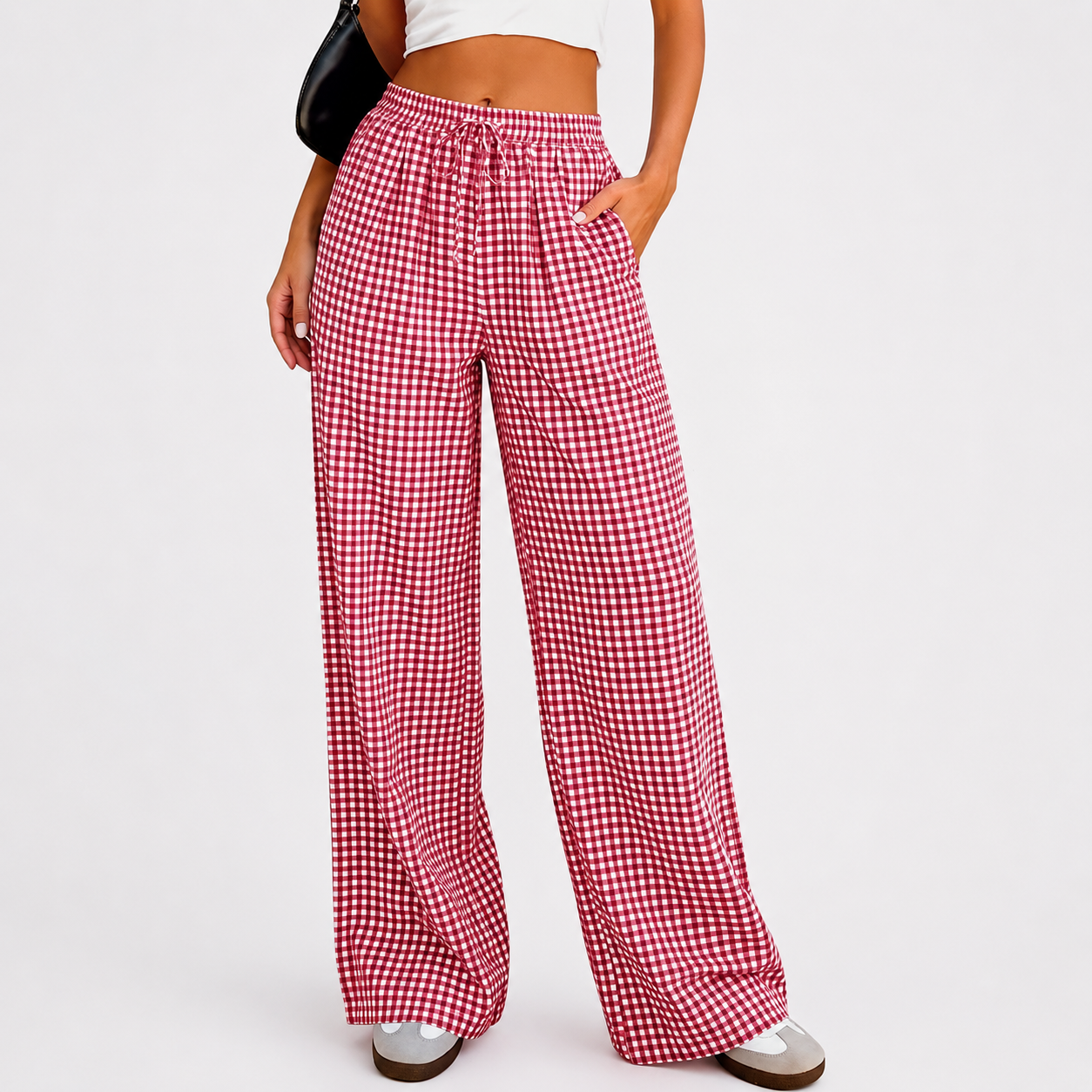 Lightweight Palazzo Pants With Elastic Fit For Women